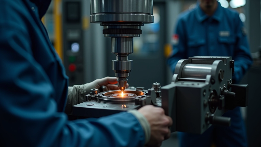 Detailní pohled na průmyslové zařízení