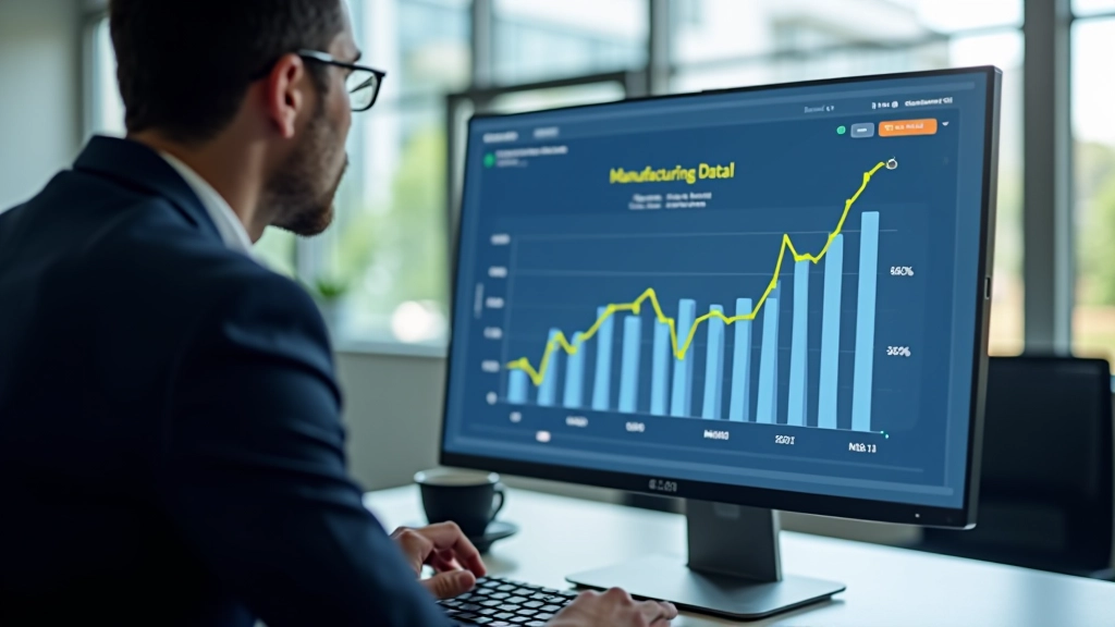 Čtvercový graf průmyslové produkce s rostoucím trendem