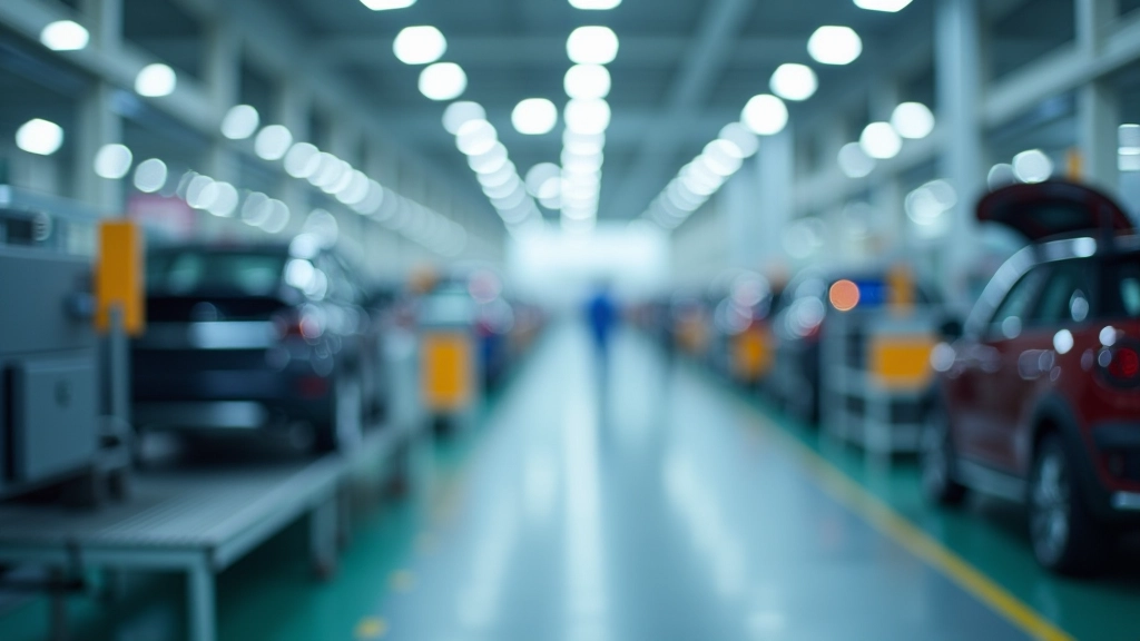 Moderní výrobní linka s automaty v automobilovém závodě v České republice